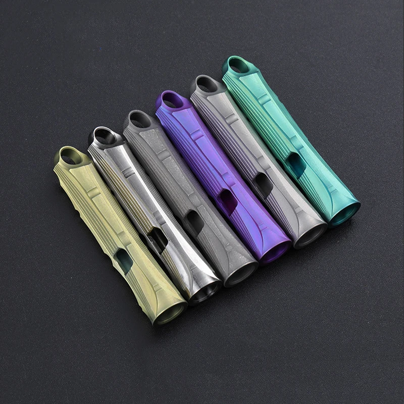 

1Pcs Titanium Alloy Whistle Camping Emergency Whistle 120 Decibels EDC Portable Keychain Necklace Whistle Outdoor Survival Tool
