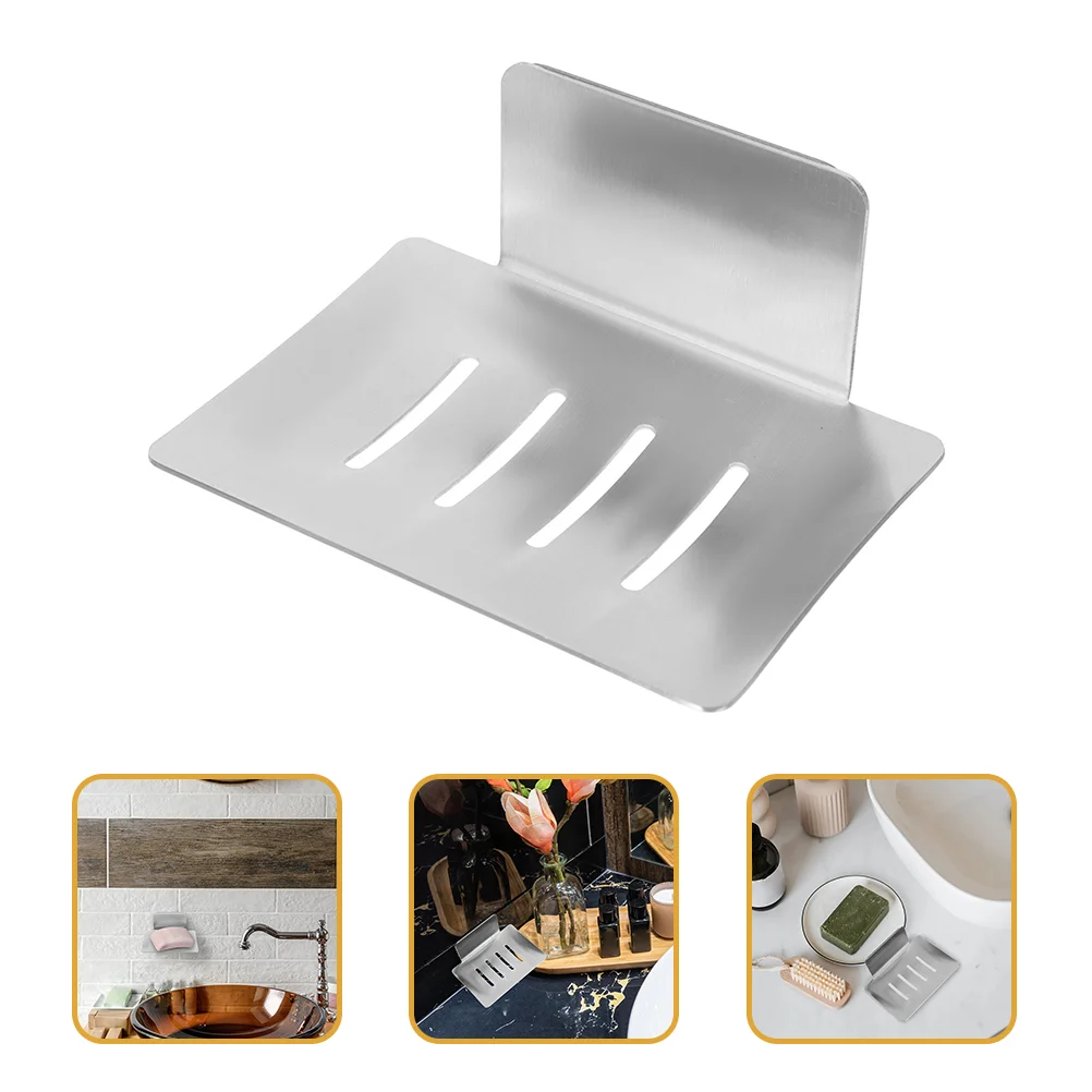 

Stainless Steel Bathroom Soap Dish Holder Wall-mounted Draining Soap Saver