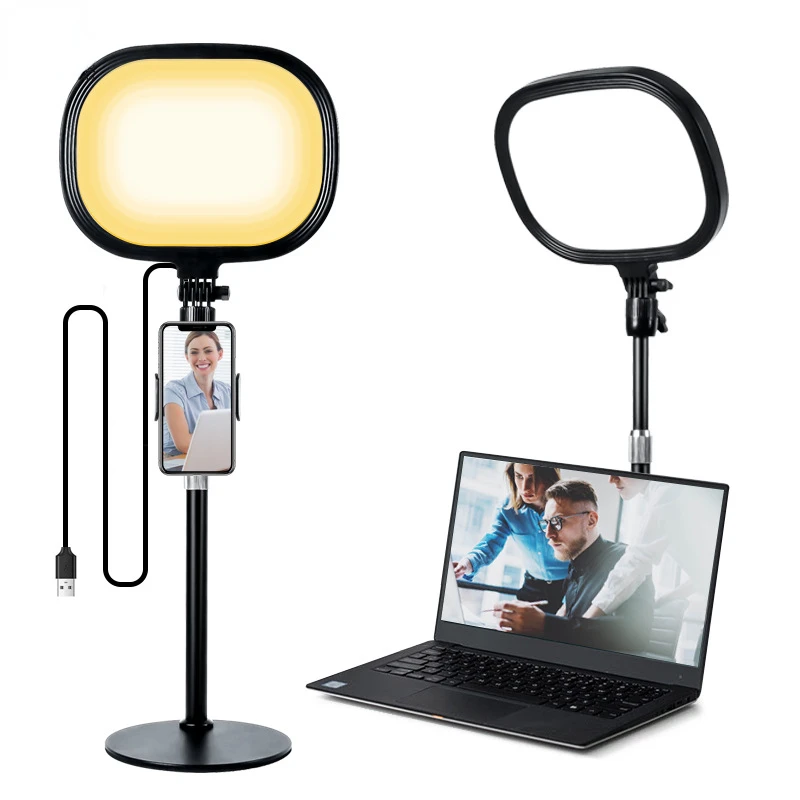 

Dimmable LED Video Selfie Light Panel Photography Lighting with Stand for Live Stream Photo Studio Fill Lamp 5 Color