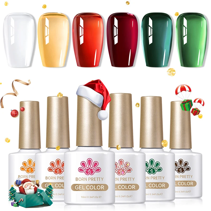 BORN PRETTY 6 шт. Base Top Gel Coat Set Matte Reinforcement Полуперманентные лаки для дизайна ногтей Hybrid