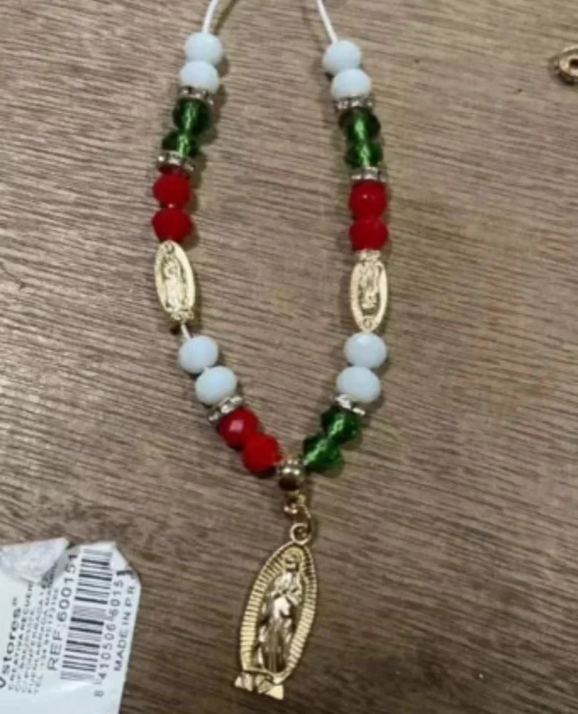 

12 Pieces Religious Mexican series Guadalupe Virgin Red White And green Braided Bracelet Adjustable Women's Bracelet