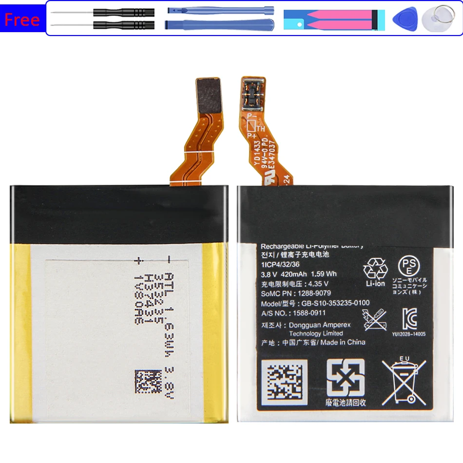 

420mAh Battery GB-S10-353235-0100 For SONY SmartWatch 3 SW3 SWR50 3SAS