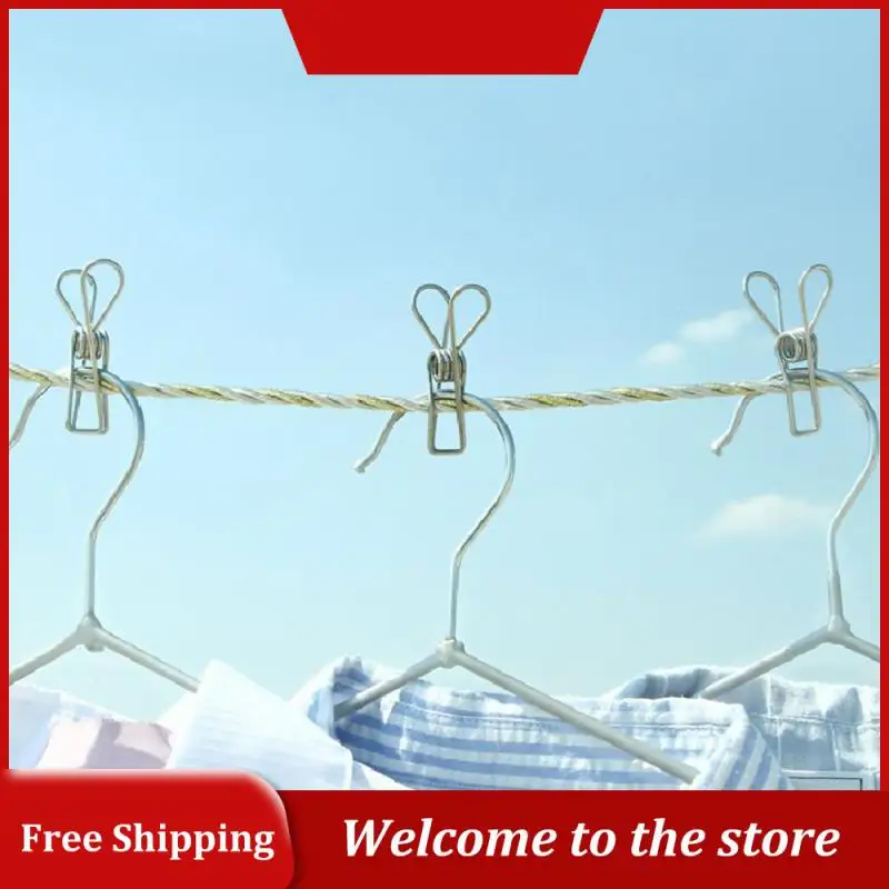 

40/20Pcs Clothes Pegs Stainless Steel Washing Clips Household Clothing Sealing Clip Windproof Clips Hang Pins Metal Clips Clamps
