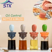 silicone oil brush bottle180ml kitchen baking grill oil brush dispenser bottle dropper barbecue tools for kitchen accessories