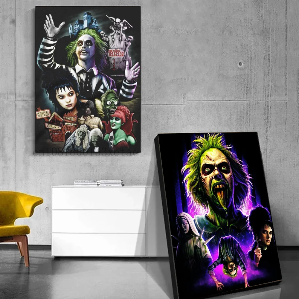 1 Шт. Beetlejuice Horror Классический Аниме Самоклеящийся Художественный Постер