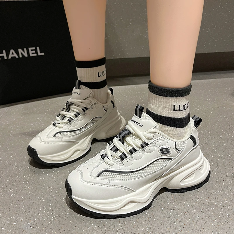 

2023 Autumn Women's Chunky White Sneakers