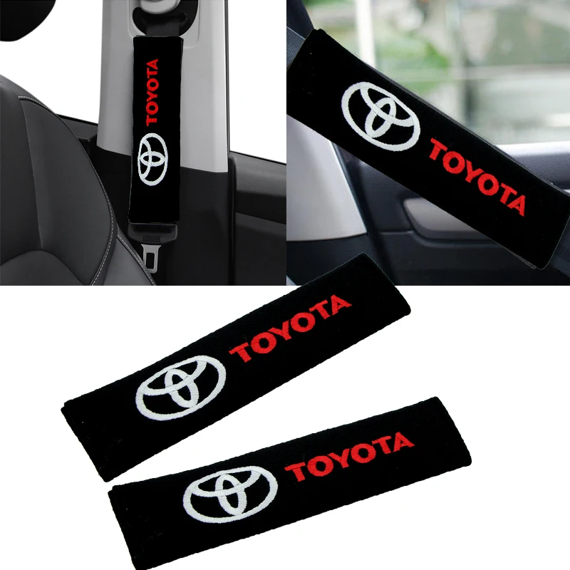 

2pcs New Car Seat Belt Pads Safety Shoulder Strap Cushion Cover For Toyota Corolla Yaris Chr Auris RAV4 Land Cruiser Highlander