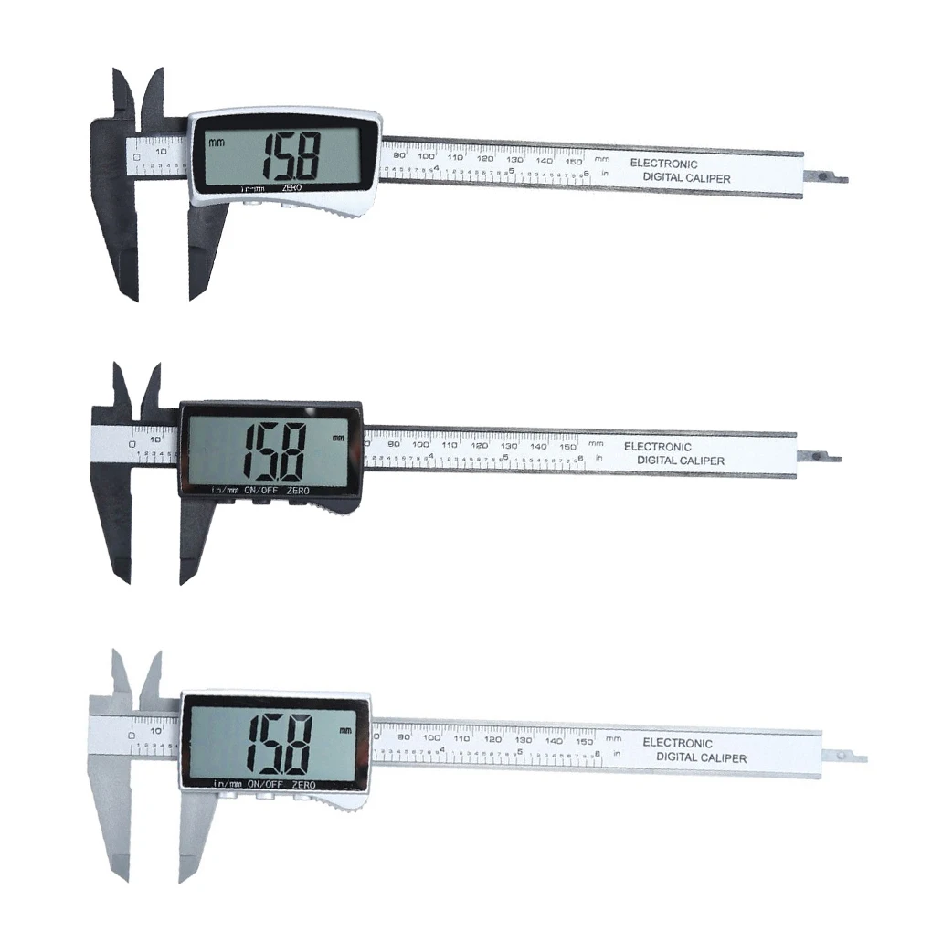 

Vernier Caliper Measuring Ruler Micrometer DIY Button Adjustable Gauge Portable Resettable Tool 3 Buttons, Black