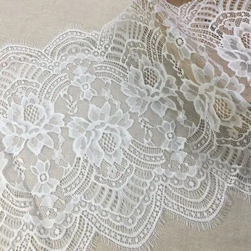

Вышитая Цветочная кружевная ткань с ресничками, лента, отделка, широкое белое платье, боди, сделай сам, занавеска, материал