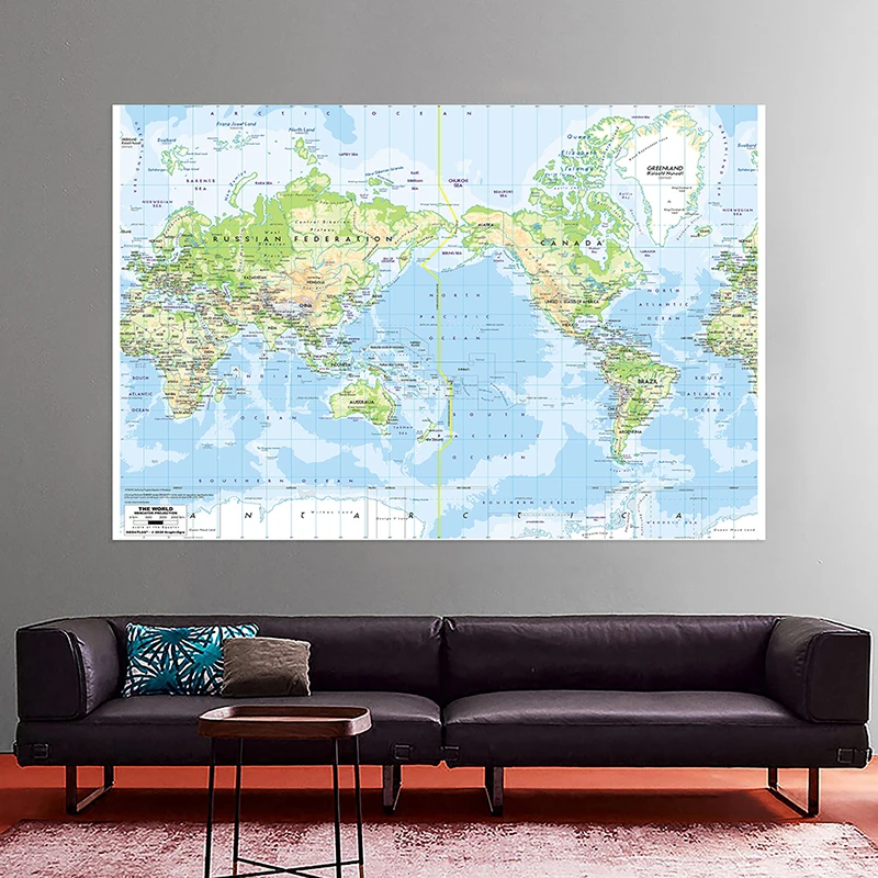 

The World Map Mercator Projection 150x225cm Foldable Non-woven Waterproof World Map without National Flag