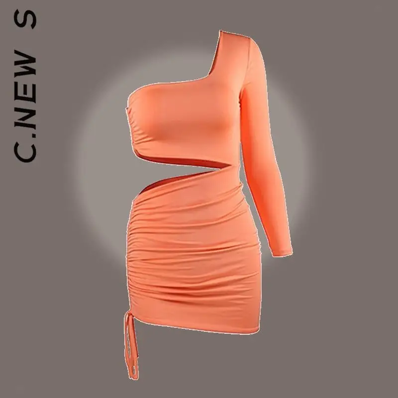 Новые сексуальные ажурные платья C.New S с рюшами на талии Дешевое платье для