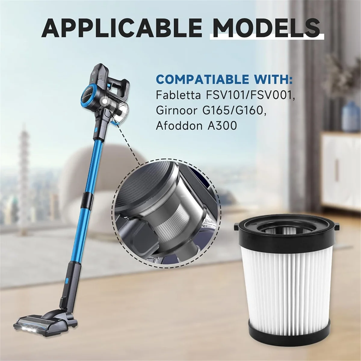 Сменные фильтры HEPA для пылесоса fabetta FSV101 FSV001 Girnoor G160 и G165 Afoddon A300