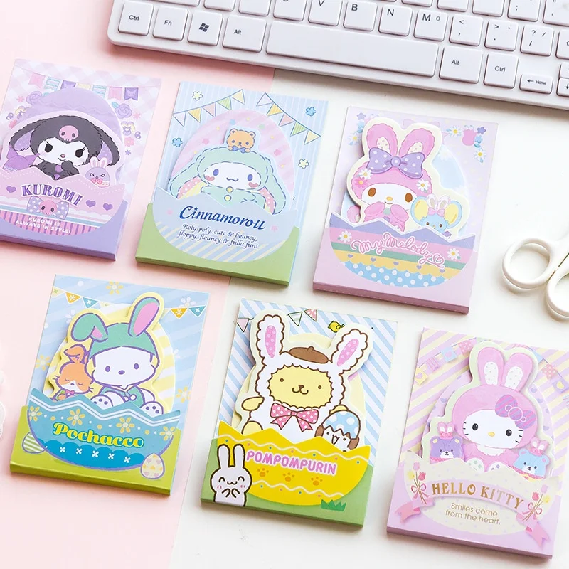 Фото Набор из 24 штук: блокноты Sanrio Kuromi, Pochacco, Cinnamoroll, Cute Melody N Times, канцелярские товары, этикетки, закладки, школьные принадлежности №2