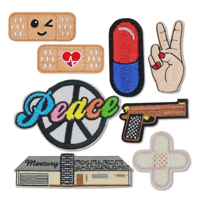 

Hawaii Style Tropic Scenery Embroidery Patches Appliques Stick-on Beach Surf Life Badges Aloha Label Fabric Stickers