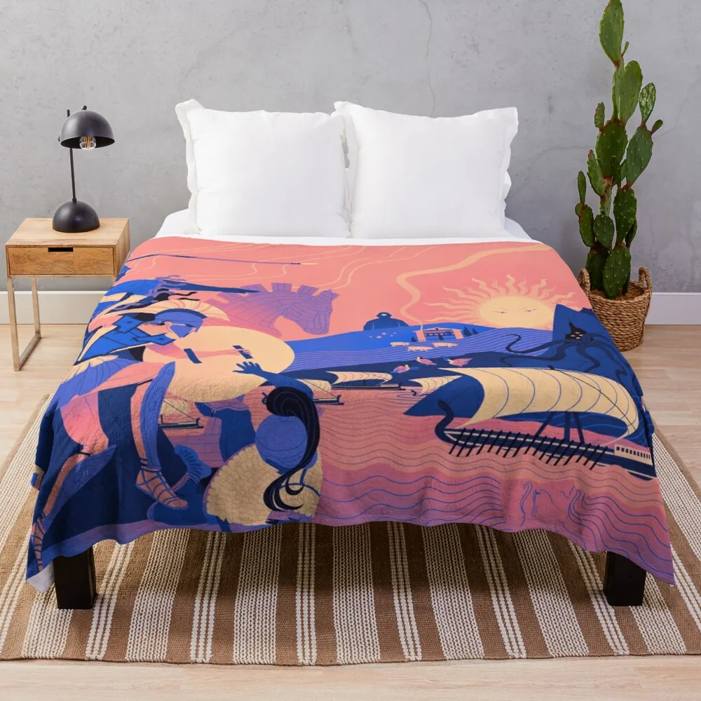 

Homeric Landscape - Summer Throw Blanket Travel Blanket Comfort Recieving Blankets