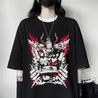 y2k anime harajuku oversized t shirt aesthetic punk cartoon short sleeve o neck tops women summer goth large size street clothes