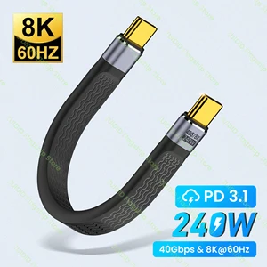 PD 240W USB 4.0 Gen3 FPC Cable 5A Fast Charging USB C to Type C Cable Thunderbolt 3 8K@60Hz Cable USB Tipo C 40Gbps Data Cabel