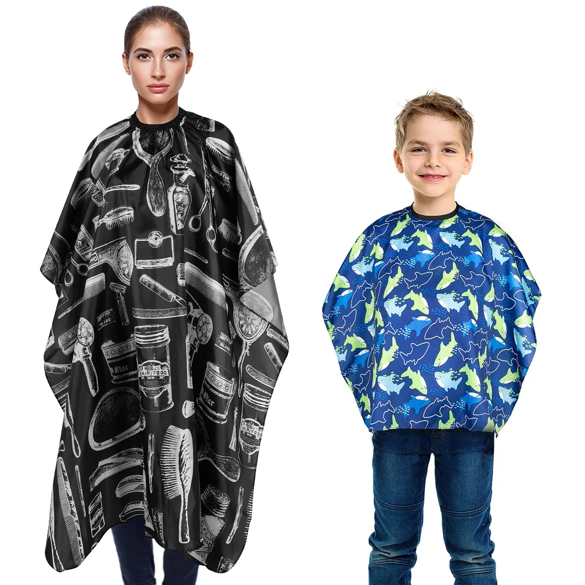 

3PCS Haircut Barber Apron Cloth Apron Barber Capes Barber Gown Duster Brush