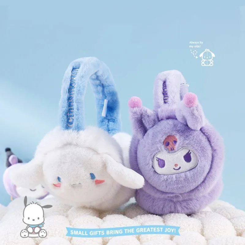 

Cartoon Anime Sanrio Kuromi Cinnamoroll Earmuff Kawaii Cute Winter Outdoors Warm Earflaps Foldable Plush Ear Warmer Kids Gifts