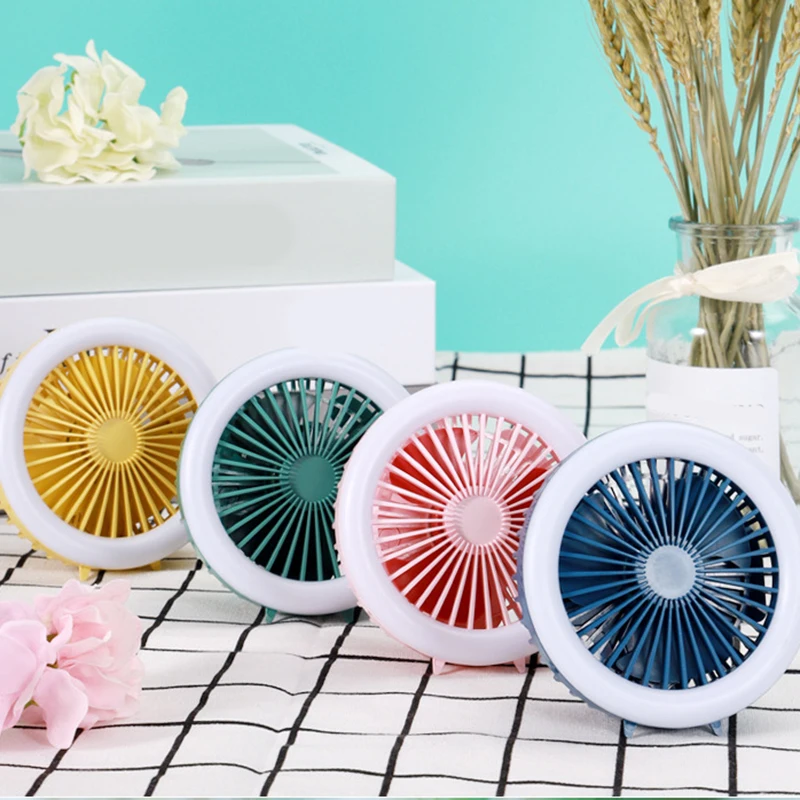 

Mobile Phone Light Clip Fan Portable Mini Fan Student Dormitory Rechargeable USB Desktop Fan With Night Light