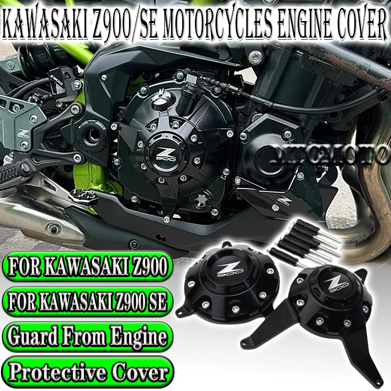 Фото Крышка двигателя мотоцикла для Kawasaki Z900 Z900/SE 17-23, модифицированный противоударный защитный боковой Чехол двигателя, противоударный бампер №1