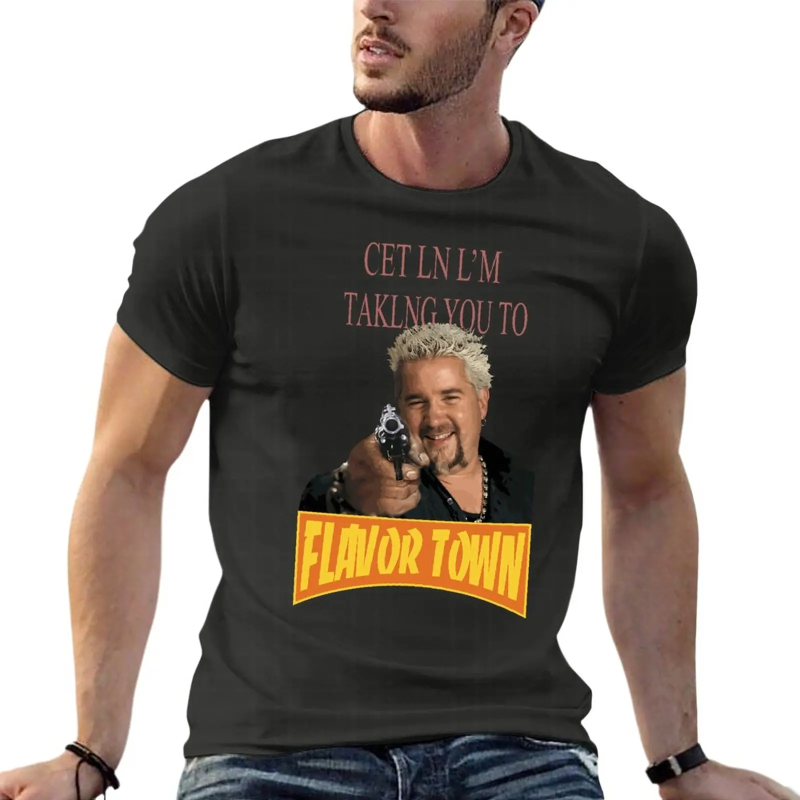 

Guy Fieri Get In I'M Taking You To Flavortown Oversized T-Shirt Personalized Mens Clothes Short Sleeve Streetwear Top Tee