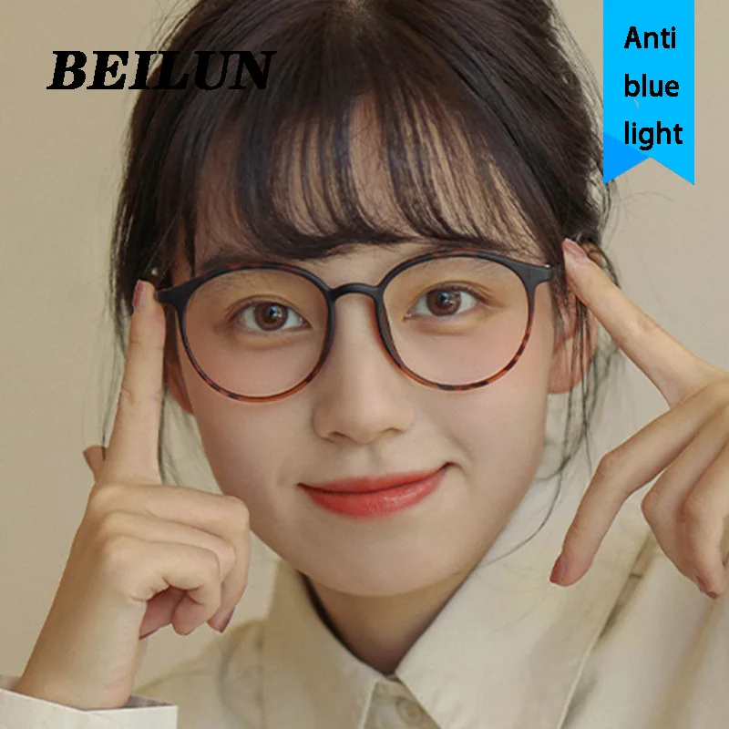 

Fashion Anti Blue Light Glasses for Women Luxury Designer Round Frame Eyeglasses Men Eye Protection Students Pink and Green
