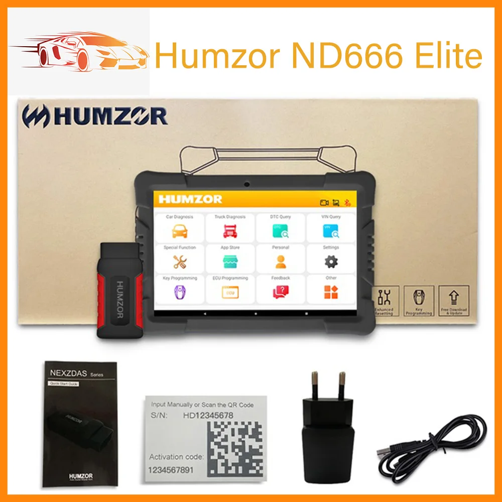 

Humzor NexzDAS ND666 Elite OBD2 Car Scanner Heavy Duty Truck Diesel All System Diagnostic Tool ABS/IMMO/Odo-meter Adjust