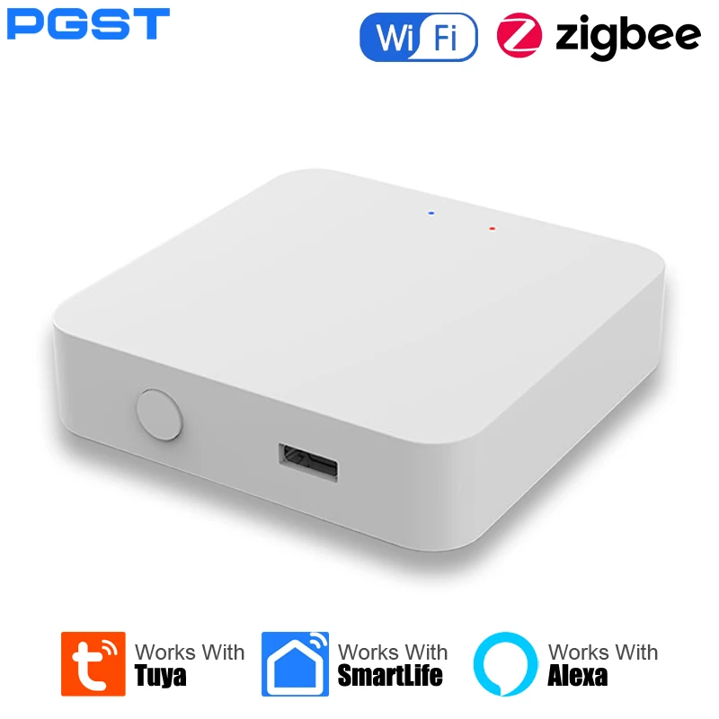 

PGST Tuya ZigBee Защита безопасности Smart Life Домашняя автоматизация Шлюз-концентратор WiFi Шлюз Сигнализация для Alexa Google Assistant