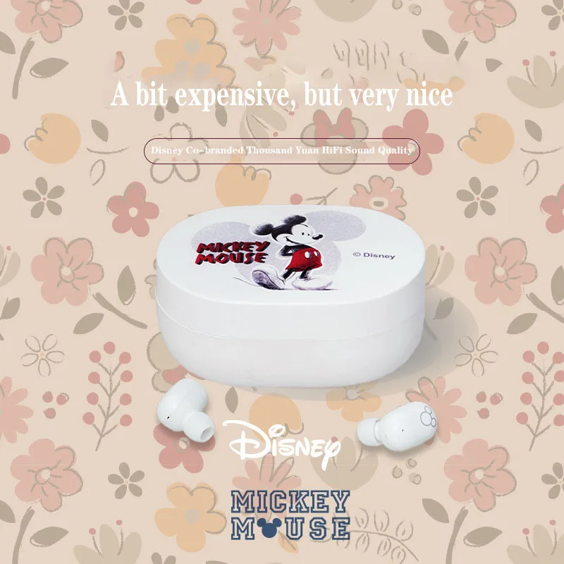 TWS-стереонаушники Disney с рисунком Микки и Минни Bluetooth 5 0 зарядным футляром