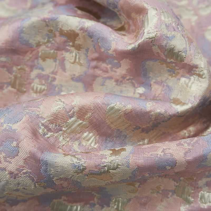 Розовые золотые фиолетовые жаккардовые ткани Текстиль для женщин Дамаск