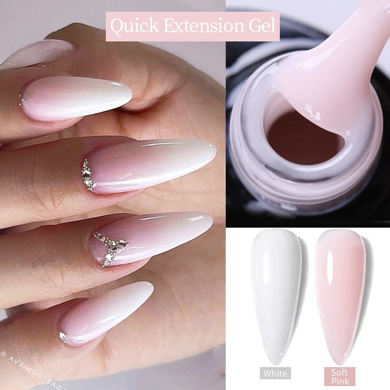 UR SUGAR 7ml Quick Extension Gel Nail Polish White Clear Pink Semi Permanent Building UV Gel Nails Finger Prolong Varnishes
