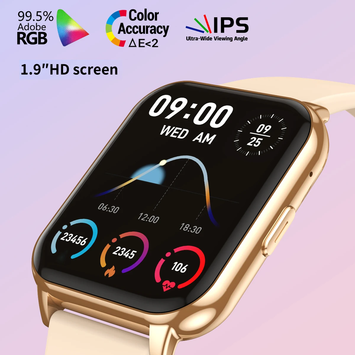 Смарт-часы 1 9 дюйма для мужчин и женщин синий зуб звонок пульс здоровье спорт