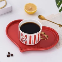 creative coffee mug and saucer gift beautiful fine porcelain coffee cups couple aftermoon tea mug set keramik ceramic tableware