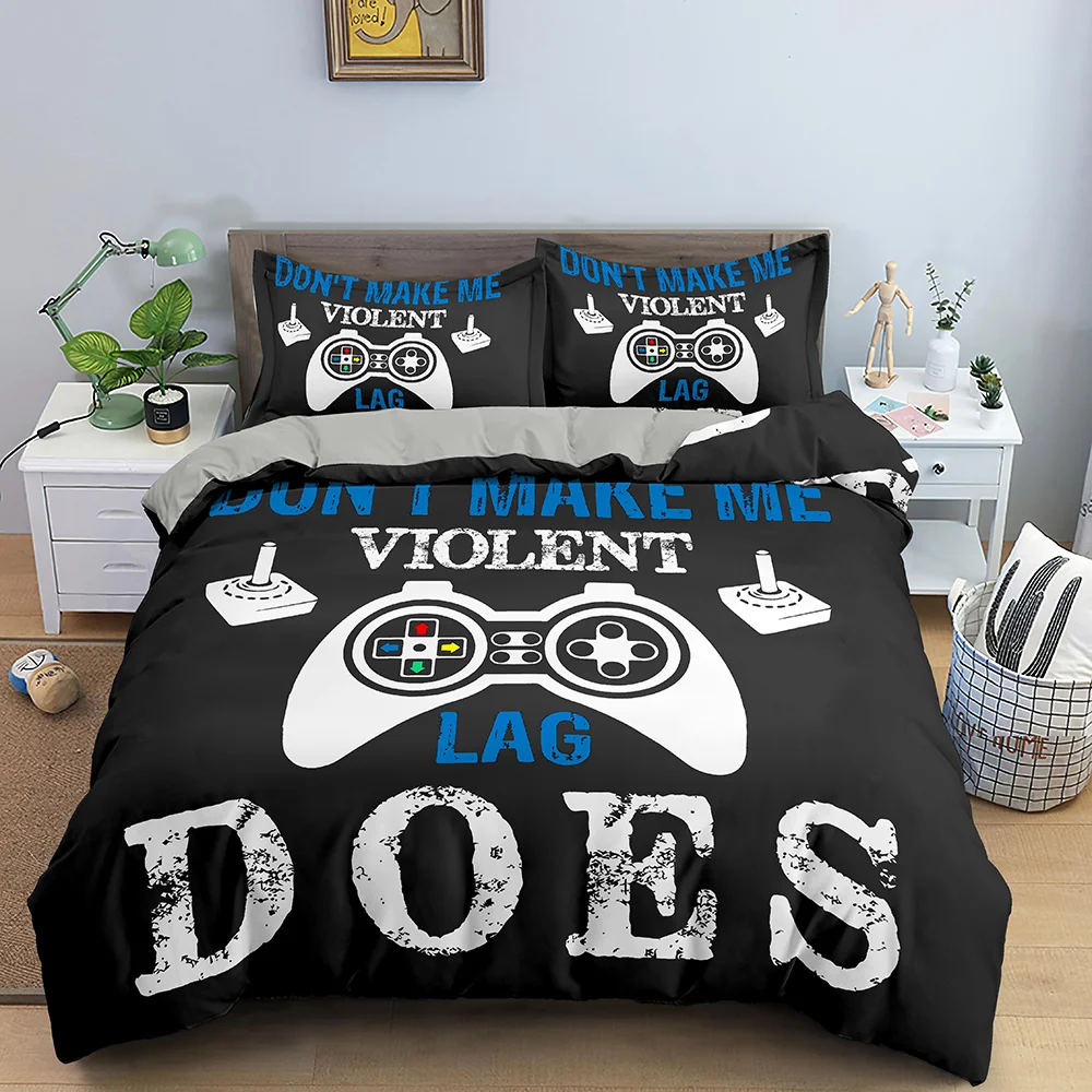

Gamer Life Pattern Printed Polyester Duvet Cover Set Queen Home Textiles Bedding Set King Size Home Bedding
