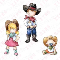 new scrapbook decoration embossing mold uptown cowboy kids rubber clear silicone stamp set diy handmade craft metal cutting dies