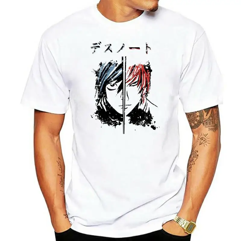Летняя модная футболка с разрезом по лицу Death Note японские комиксы дизайном в