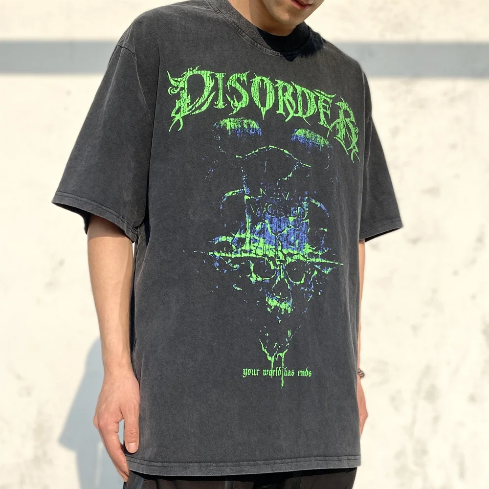 

Cooo Coll Justin BIEBER New Style Vintage Printed Pattern Clothing Loose Oversized Tees Tops Black T-Shirt For Men Woman