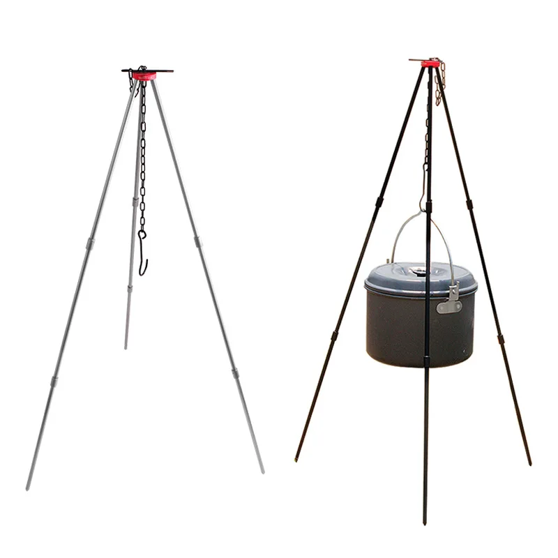 

Camping Picnic Cooking Tripod Aluminum Alloy Hanging Cooking Pot Portable Outdoor Campfire Cookware Grill Picnic Accessories