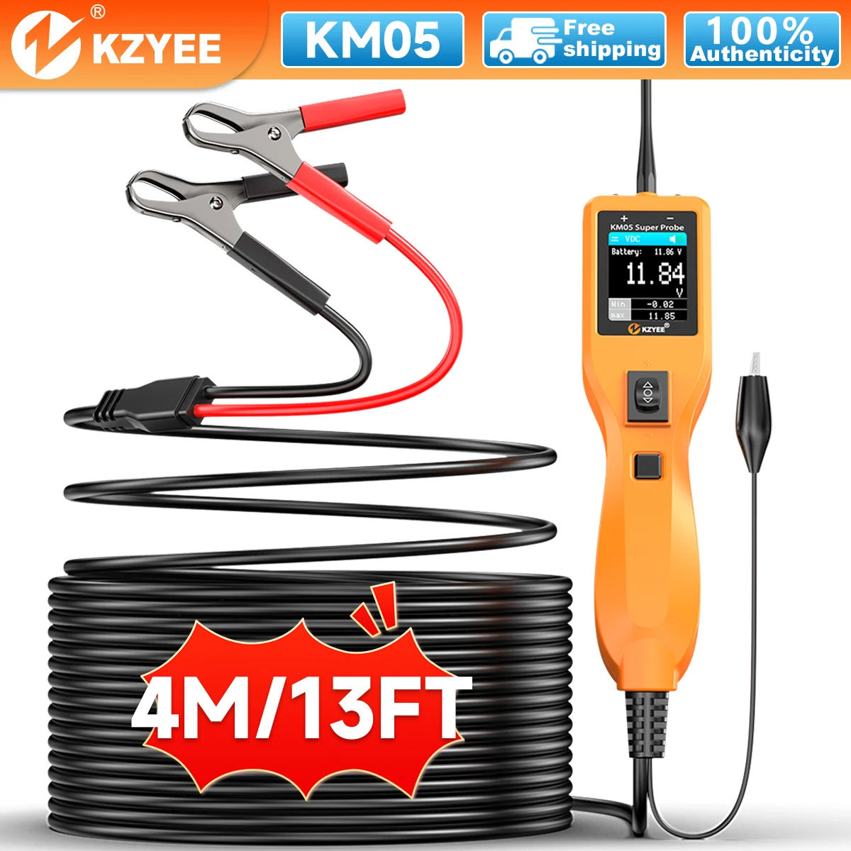 

KZYEE KM05 супер тестер цепей 12 В 24 В автомобильная схема диагностический инструмент тестер напряжения переменного/постоянного тока короткий искатель