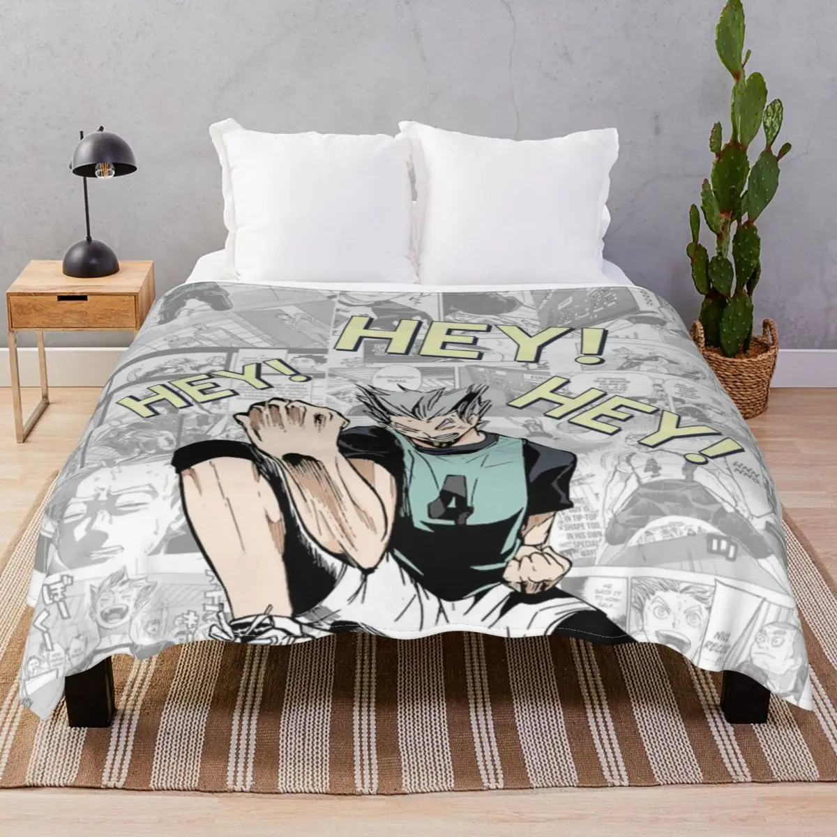 Bokuto Haikyu Blankets Velvet Autumn Multi-function Throw Blanket for Bed Sofa Camp Office