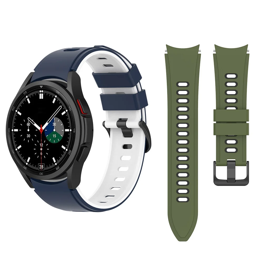 

Ремешок силиконовый для Samsung Galaxy Watch 4 Classic 46 мм 42 мм, спортивный браслет без зазора для Galaxy Watch 4 44 мм 40 мм