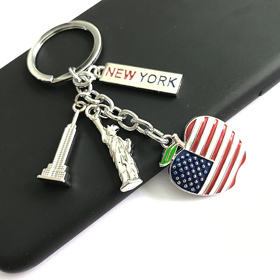 

Сувениры для путешествий в США, цепочка для ключей здания империи, штат, Статуя Свободы, цепочка для ключей, я люблю Нью-Йорк