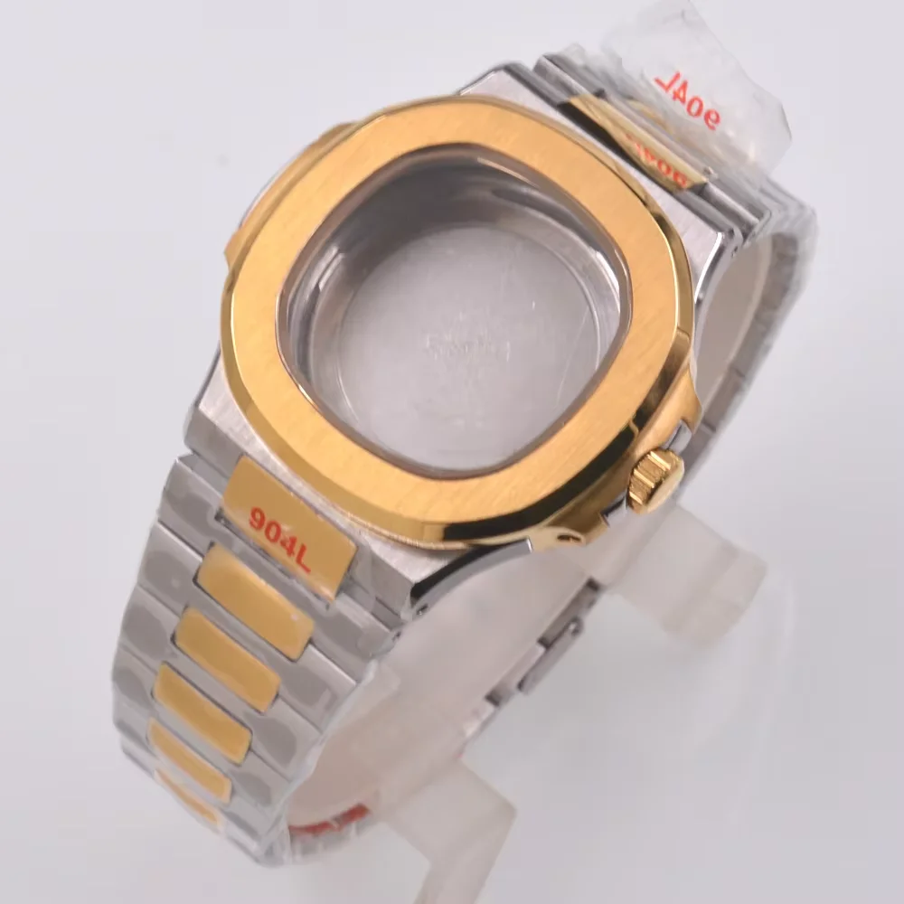Золотой корпус часов 40 мм с сапфировым стеклом подходит для NH35 NH36 PT5000 ETA2824 2836 Miyota