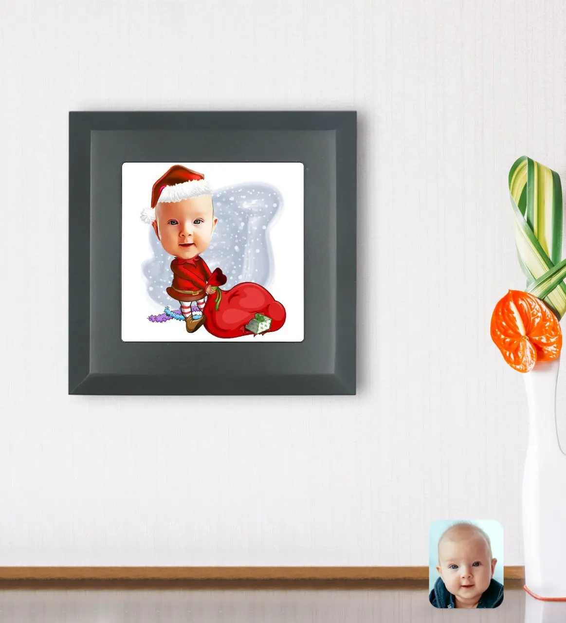 

Персонализированная Детская фотография, деревянная рамка, фотография стены