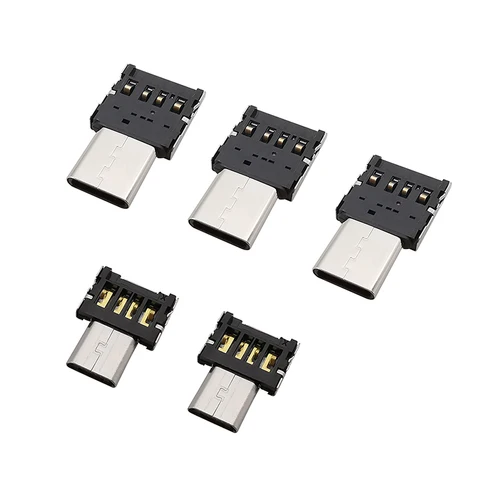 Адаптер OTG Micro USB Type C (папа)-USB 2,0 (мама), 1-5 шт.
