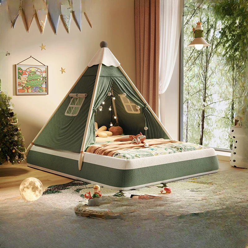 Рождественская кровать девочка принцесса спальня мальчик татами крем ветер
