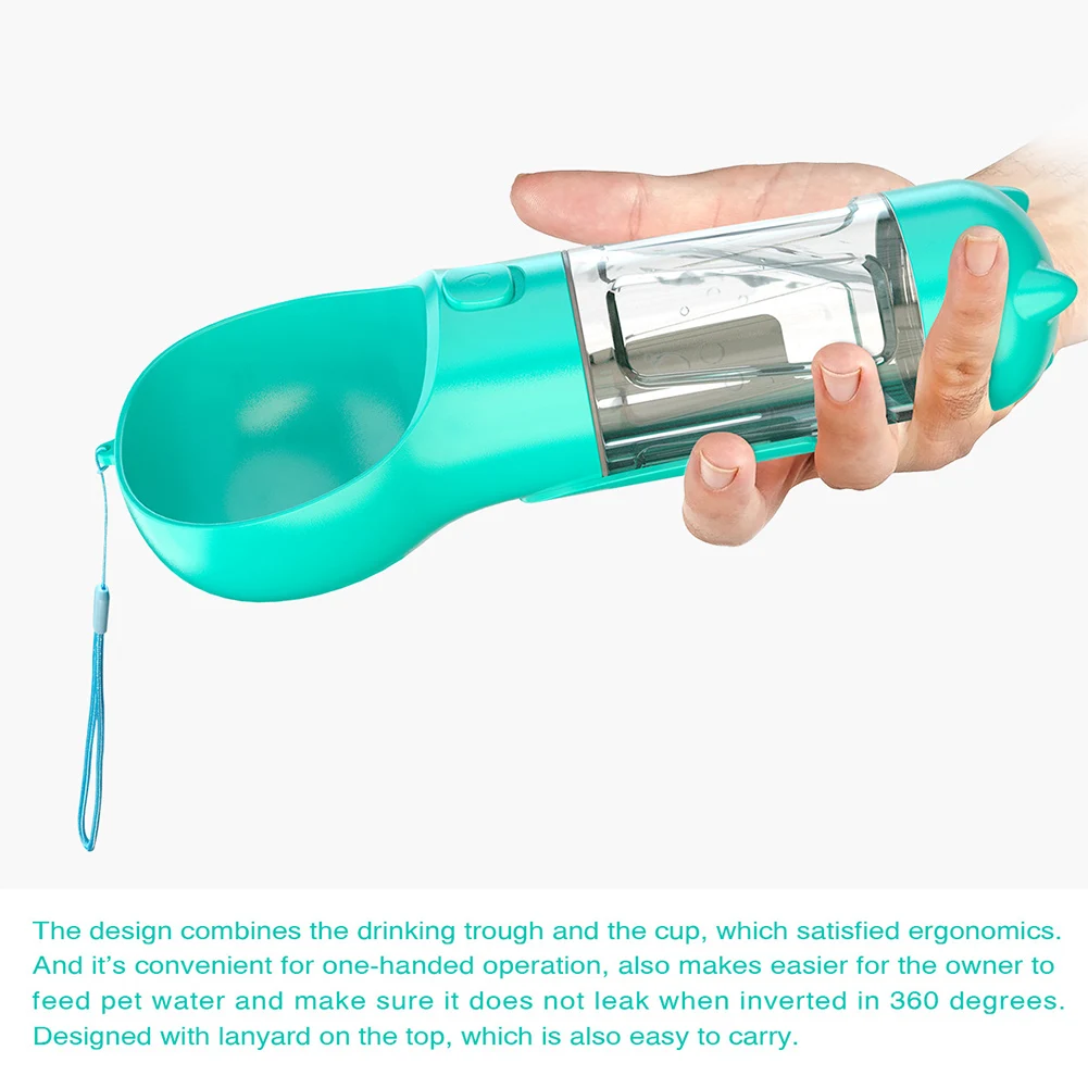 

300ml Dispenser Leak Proof Travel Portable Pet Water Bottle Feeding Multifunction Detachable For Dog Outdoor With Filter ABS