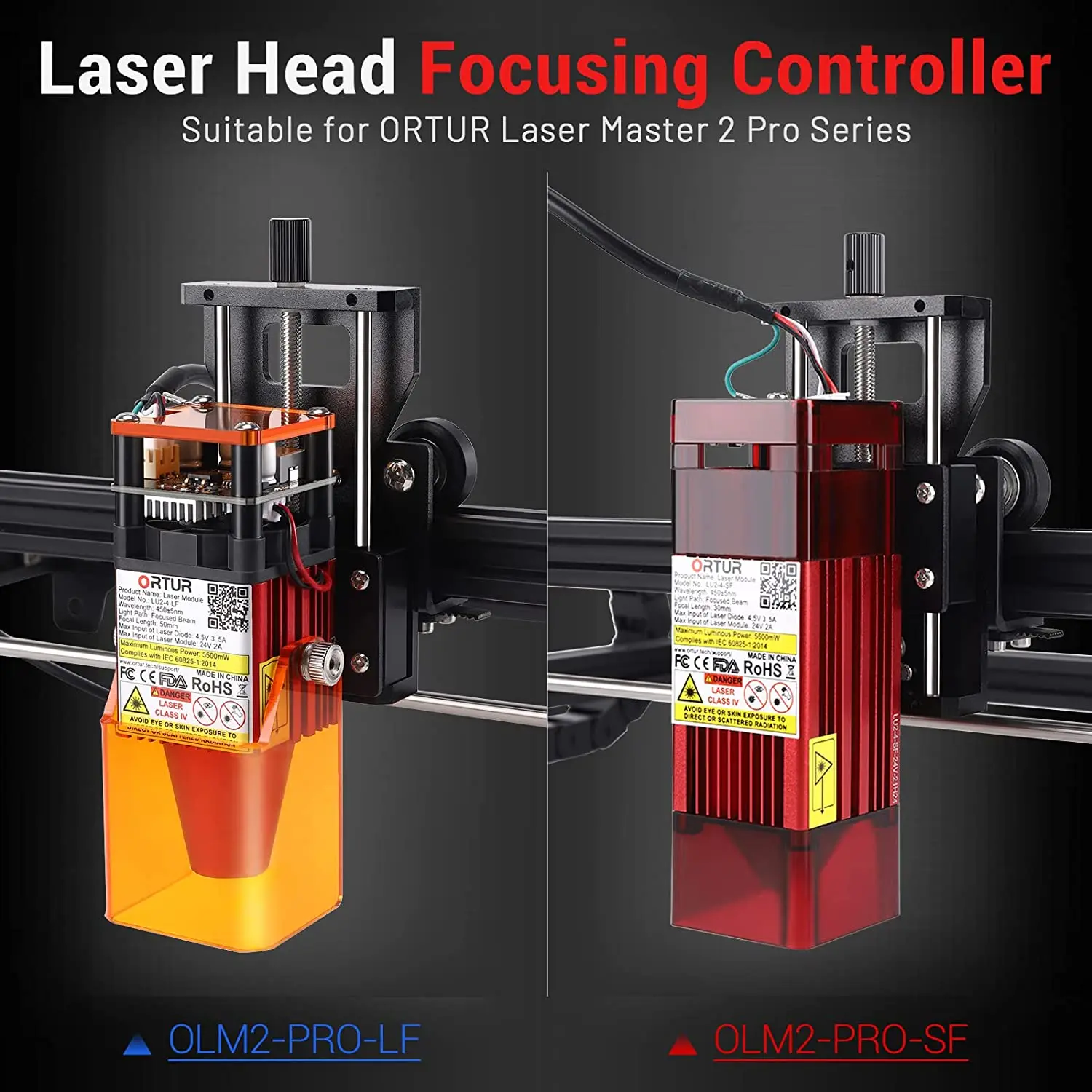 Ortur Laser Head Adjuster Focusing Controller Accessory Z-axis Sliding Kit Setter Table for CNC Engraving and Cutting Machine