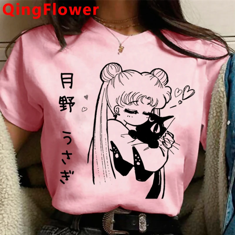 

Cartoon Anime Funny Women T Shirt Casual Harajuku 90s Clothes Tshirt Aesthetic Women Cute Female T-shirt Kawaii Graphic Tees